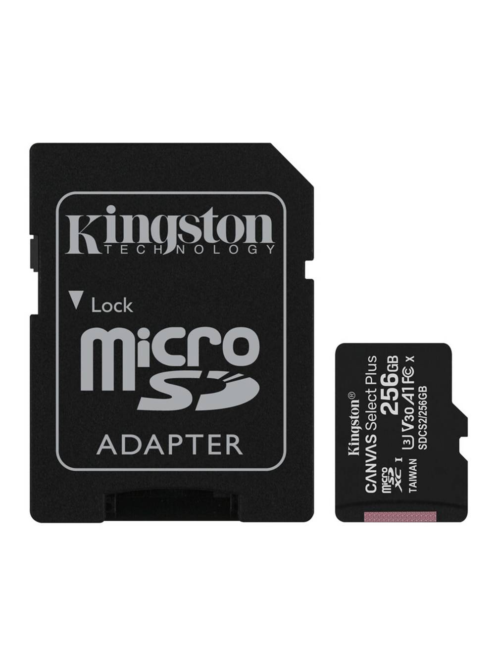 Kingston memoria microsd + adaptador select plus 256 gb (2 u)