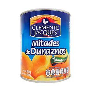 Clemente jacques mitades de durazno en almíbar (lata 820 g)