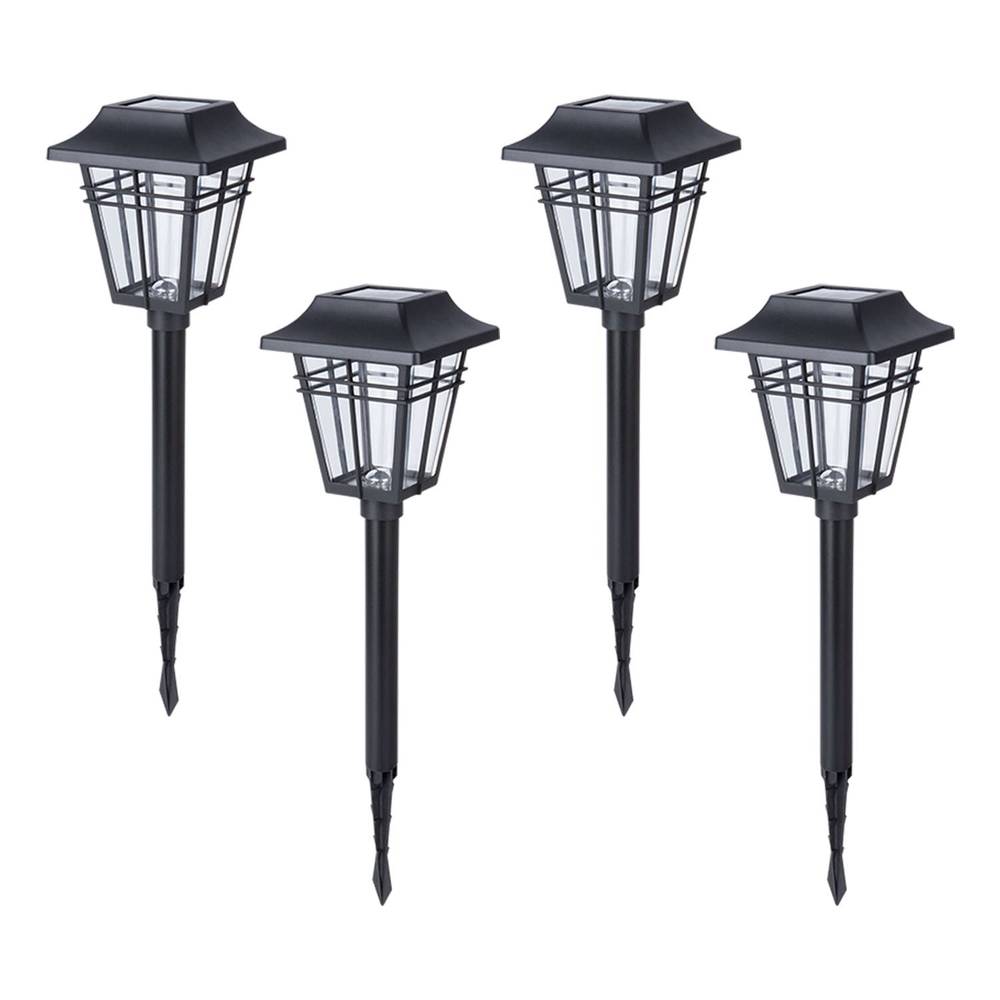 Harbor Breeze 4-Pack 10-Lumen Black Solar Integrated LED Outdoor Path Light Kit (3500 K) | QS366MA-K10C-LBKT-4