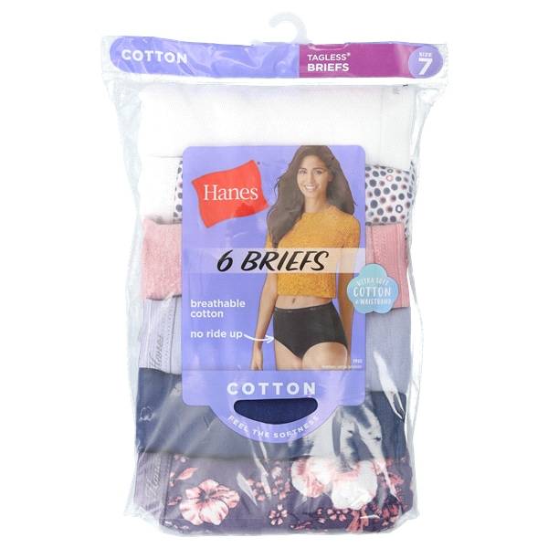 Hanes® Cool Comfort? Women's Cotton Brief Panties Size 7, 6 Pack