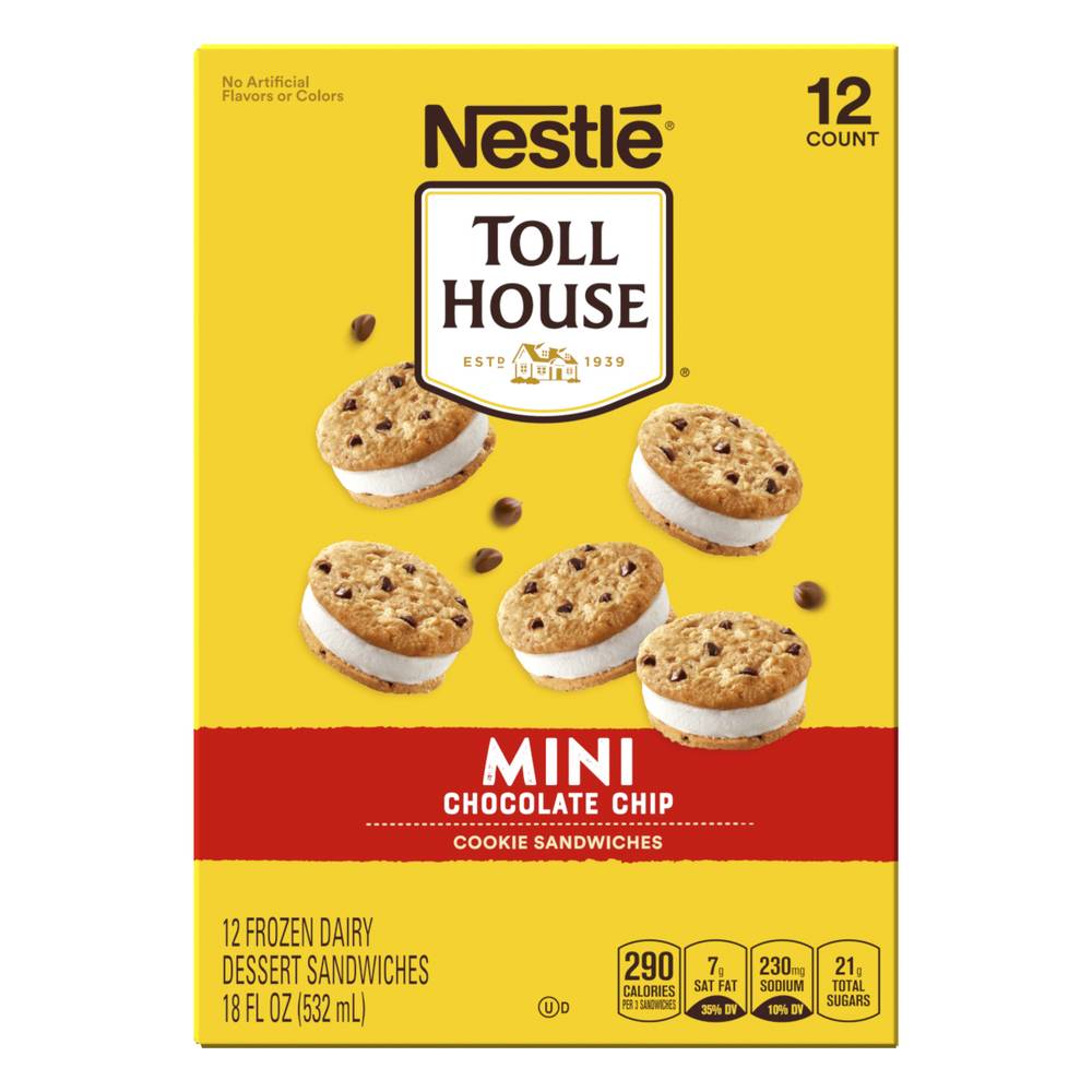 Nestlé Toll House Mini Vanilla Chocolate Chip Cookie Sandwiches (18 fl oz, 12 ct)