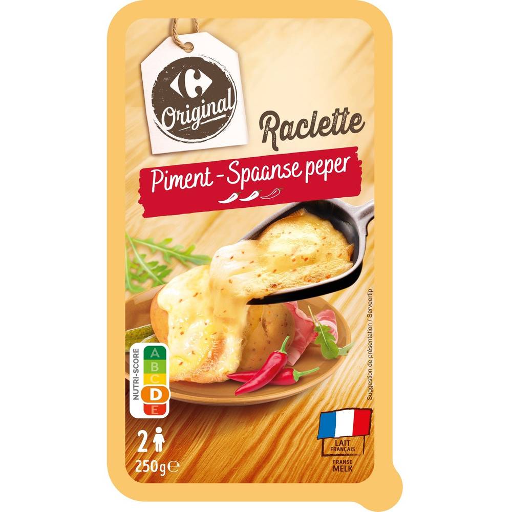 Carrefour Original - Fromage à raclette au piment (250g)