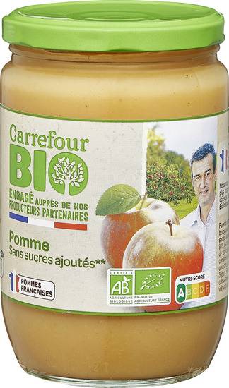 Dessert bio purée de pommes s/sucres ajoutés CARREFOUR BIO - le pot de 625g