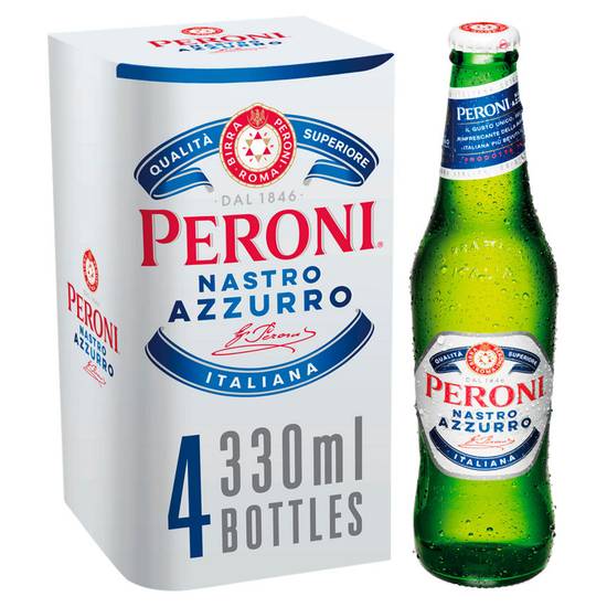 Peroni Nastro Azzurro Lager Beer Bottle 4x330ml