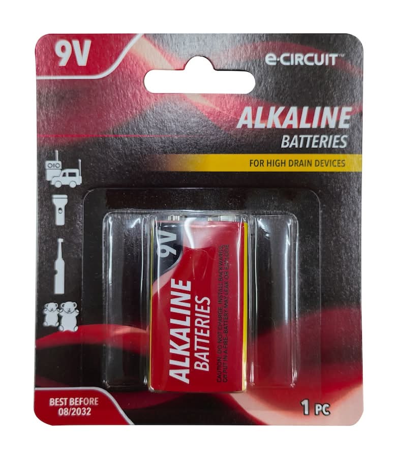 E-Circuit Alkaline Batteries 9v