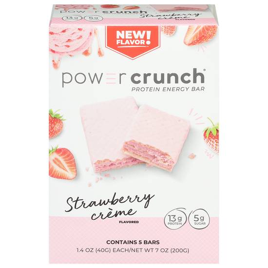 Power Crunch Strawberry Creme Protein Energy Bar (5 x 1.4 oz)