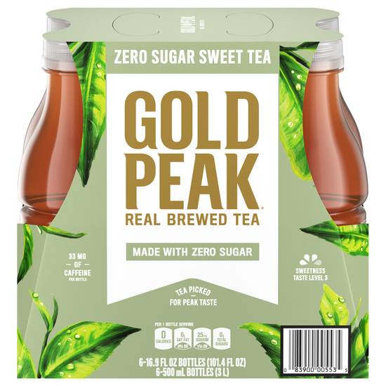 Gold Peak Zero Sugar Sweet Iced Tea (6 ct, 16.9 fl oz)