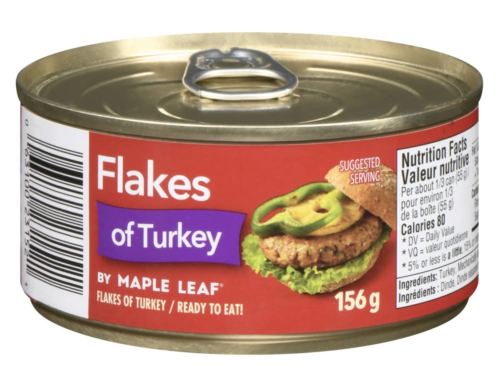 Flocons de dinde maple leaf - flakes of turkey by maple leaf (156 g)
