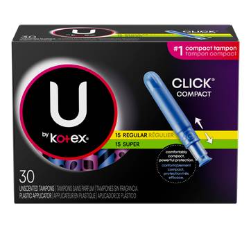 U By Kotex Click Compact Super Regular Tampons (30 units)
