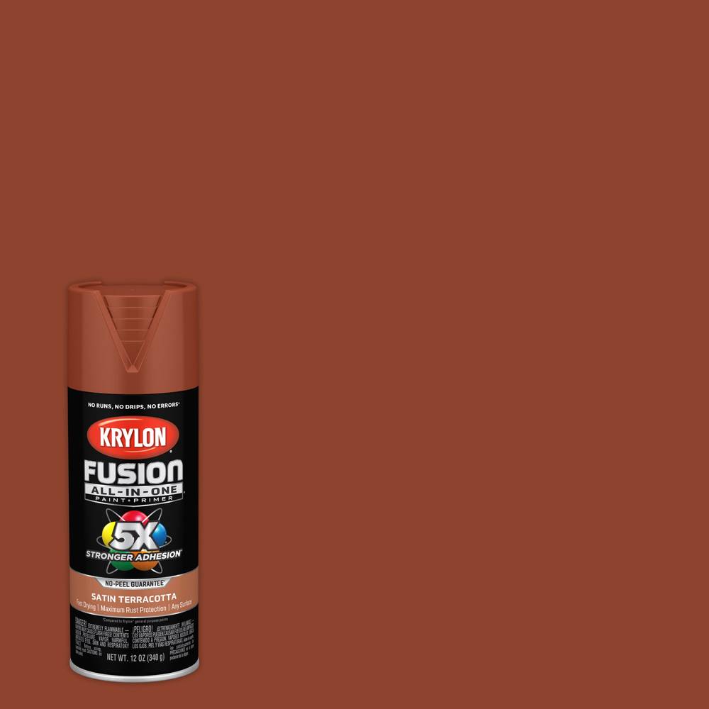 Krylon Fusion All-In-One Satin Terracotta Metallic Spray Paint and Primer In One (NET WT. 12-oz) | K02752007