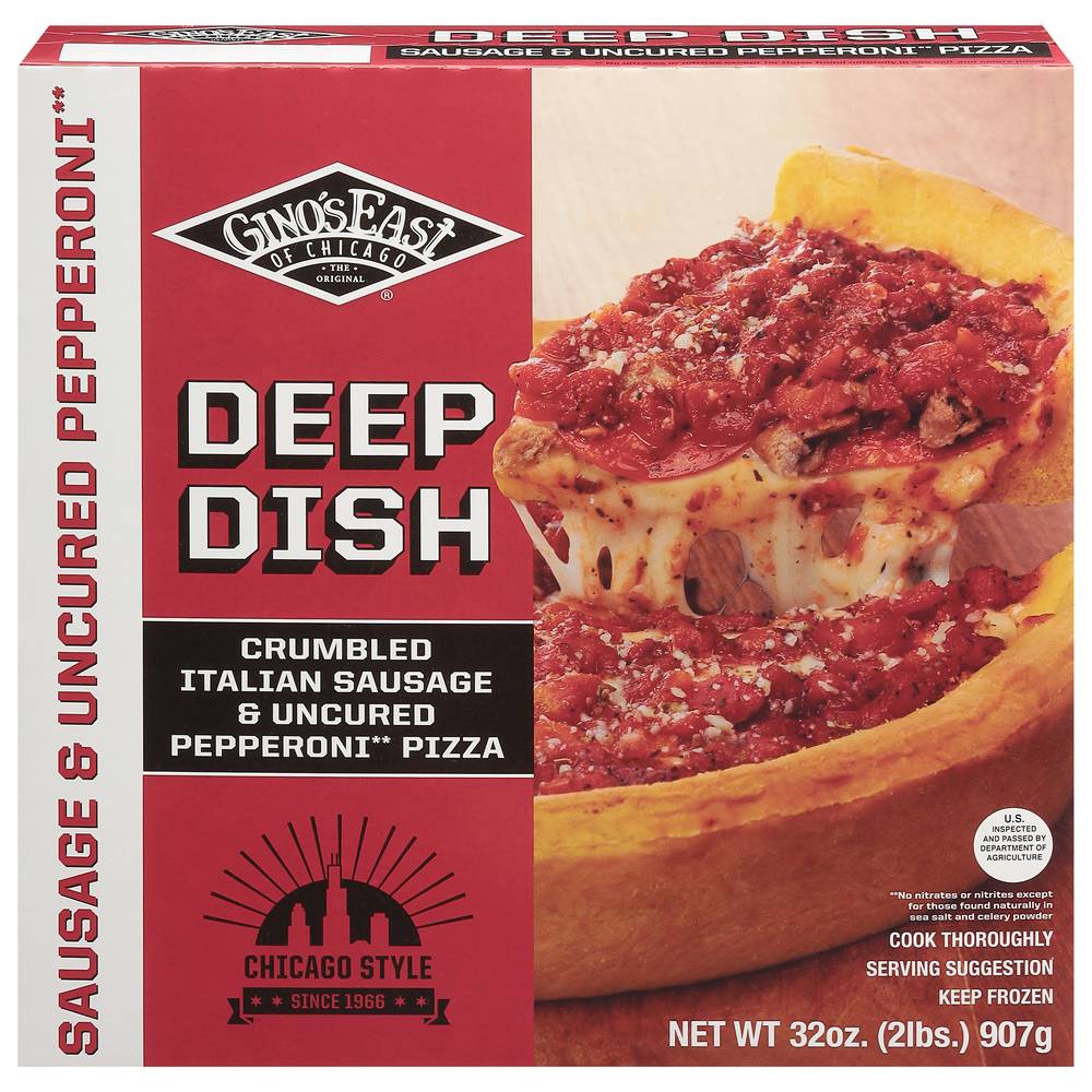 Gino's East Authentic Sausage & Pepperoni Deep Dish Pizza (32 oz)