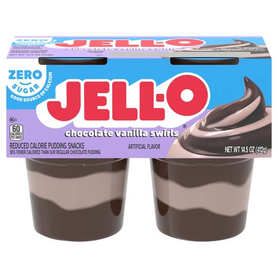 Jell-O Sugar Free Chocolate Vanilla Swirl Pudding Snacks (4 ct)