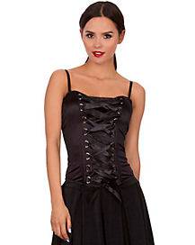 Front Lace-Up Corset - Black (Adult Medium)