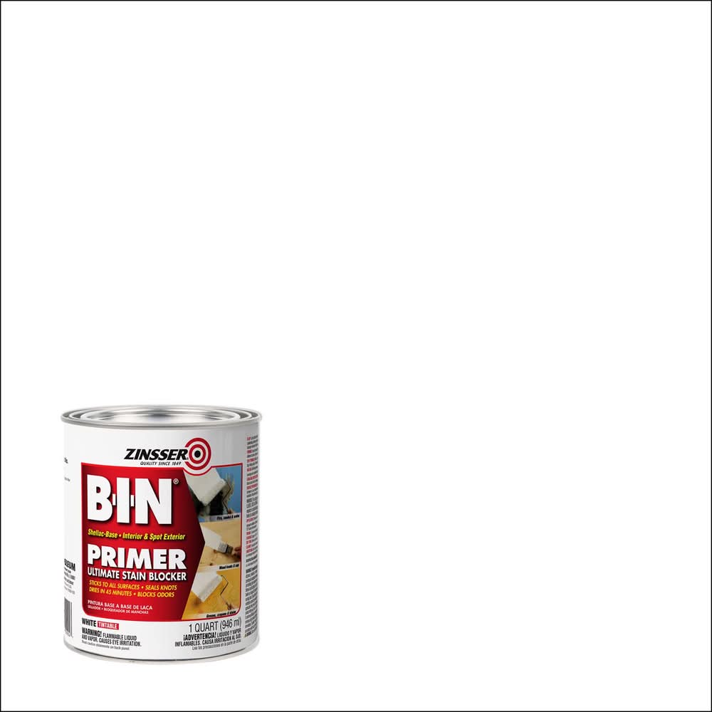 Zinsser B-I-N White Flat Shellac-Based Primer And Sealer 1 Qt