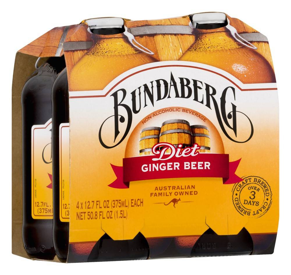 Bundaberg Diet Ginger Beer (4ct, 12.7 fl oz)