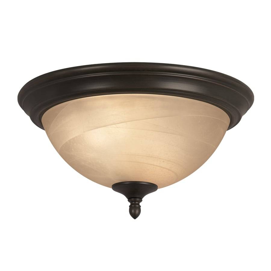 allen + roth 1-Light 13-in Oil Rubbed Bronze Led, Flush Mount Light | FJ12-167