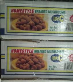 Frozen Big C - Batter Fried Whole Button Mushrooms - 6 lb Box (1 Unit per Case)