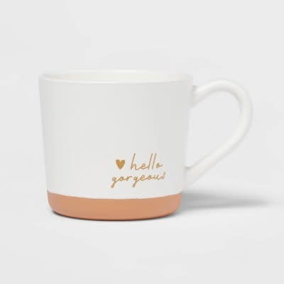 Threshold Stoneware Hello Gorgeous Mug 15 oz, Gray