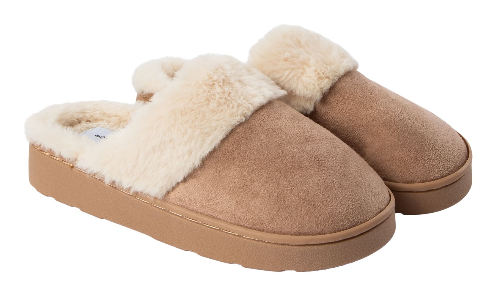 Suede Scuff Slippers 10 Brown