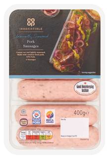 Co-op Irresistible 6 Pork Sausages 400g