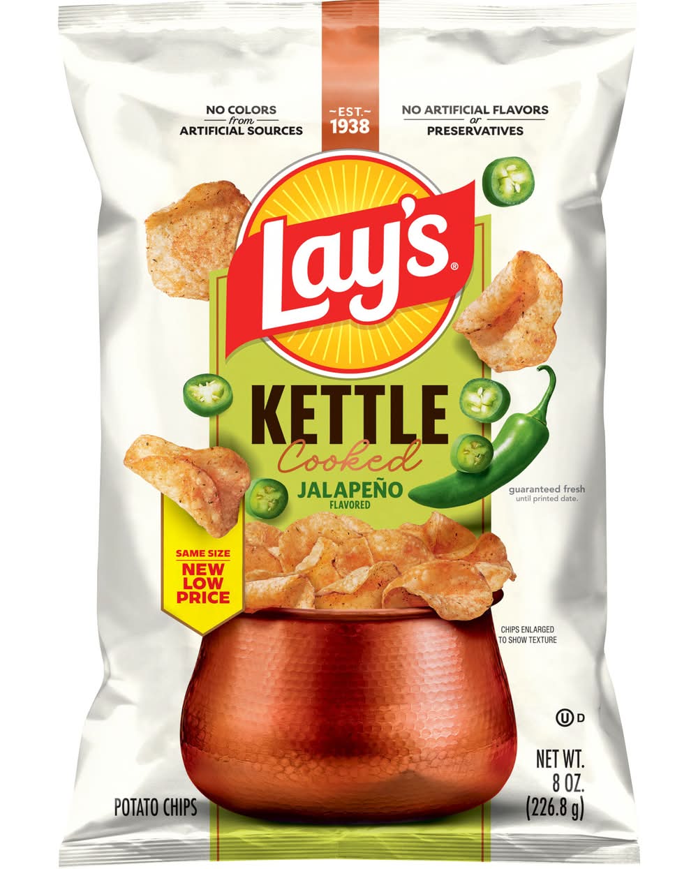 Lay's Kettle Cooked Potato Chips, Jalapeño (8 oz)