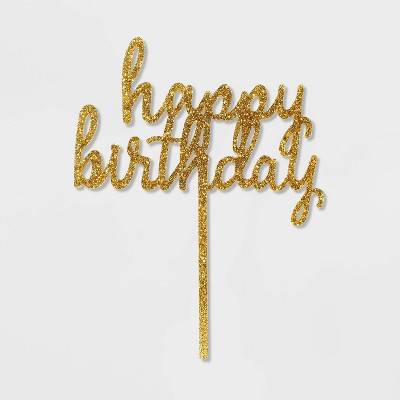 Spritz Happy Birthday Cake Topper (gold)