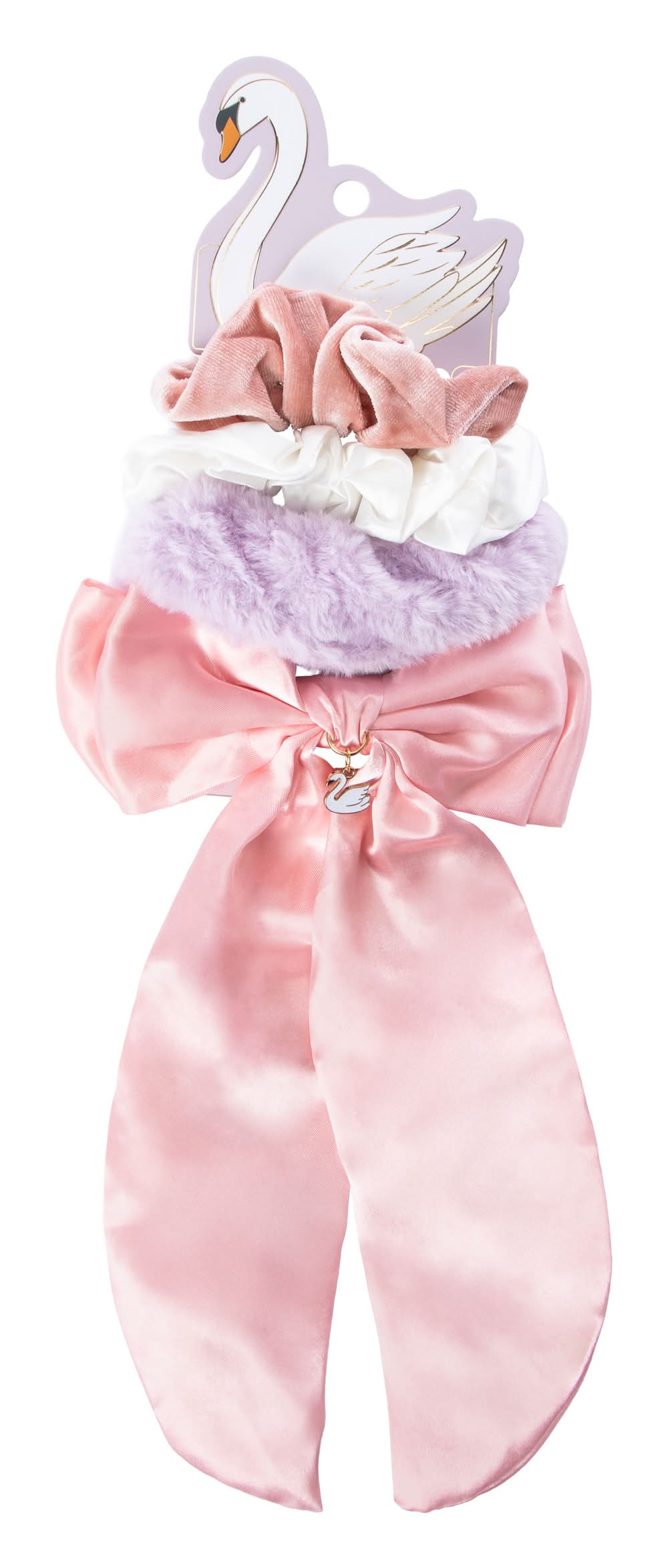 Hair Ties Mix Set 4-Pack Pink Swan
