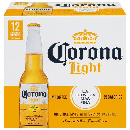Corona Light Mexican Beer Bottles (12 ct, 12 fl oz)