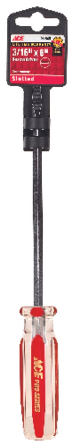 ACE 3/16 In. X 6 In. L Slotted Screwdriver 1 Pc