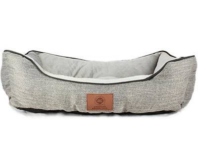 Akc Gray Herringbone Cuddler Pet Bed (28" x 20")