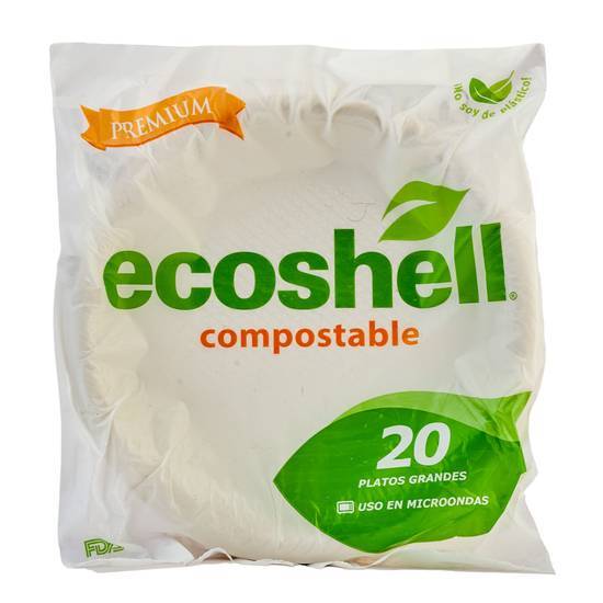 Ecoshell Platogande Biodegadable 20 Pz