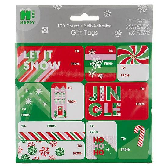 H for Happy™ 100-Count Christmas Gift Tag Stickers