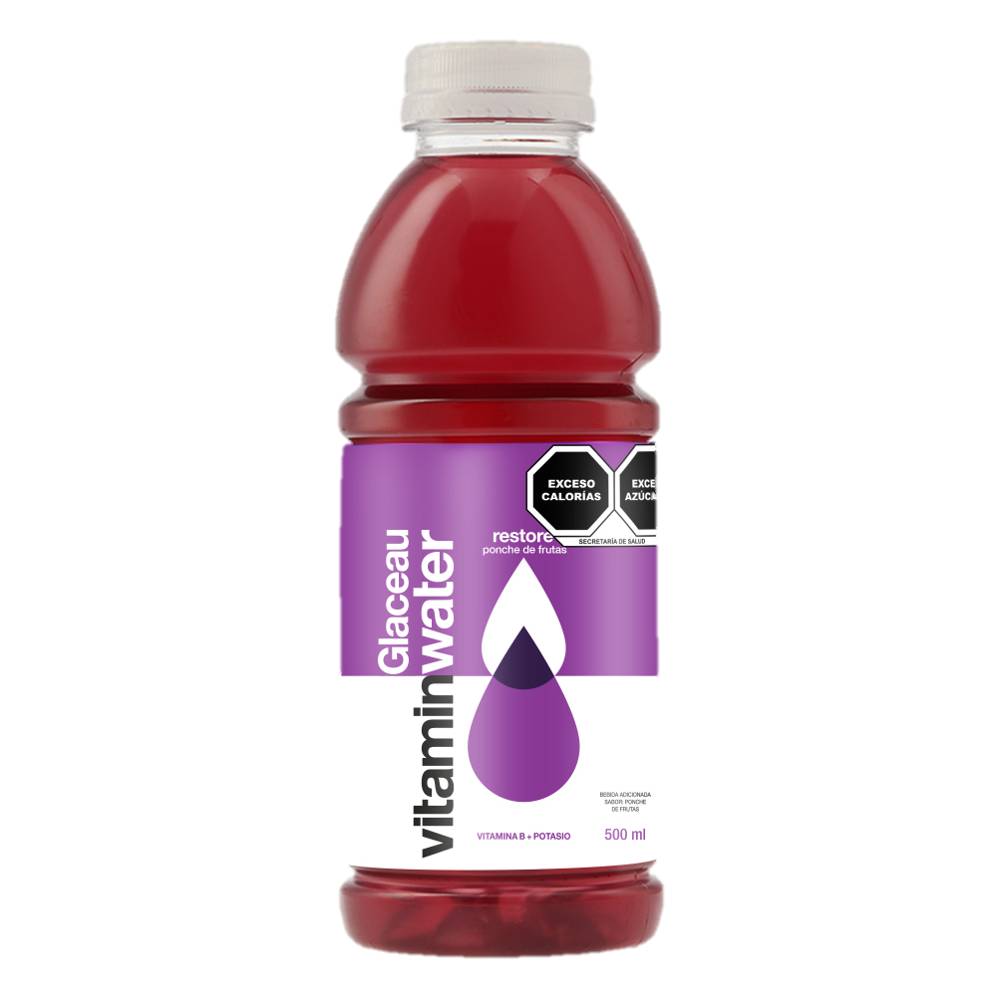 Glacéau vitaminwater bebida energética restore sabor ponche de frutas (botella 500 ml)