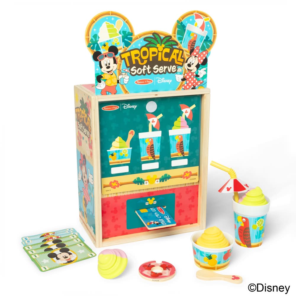 Melissa & Doug Disney Tropical Soft Serve Ice Cream Wooden Play Food Set (23 ct)