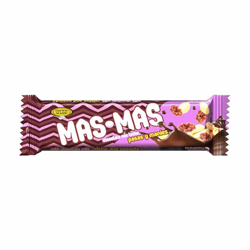 Chocolate Mas-Mas Pasas y Maníes Cortés 39 g