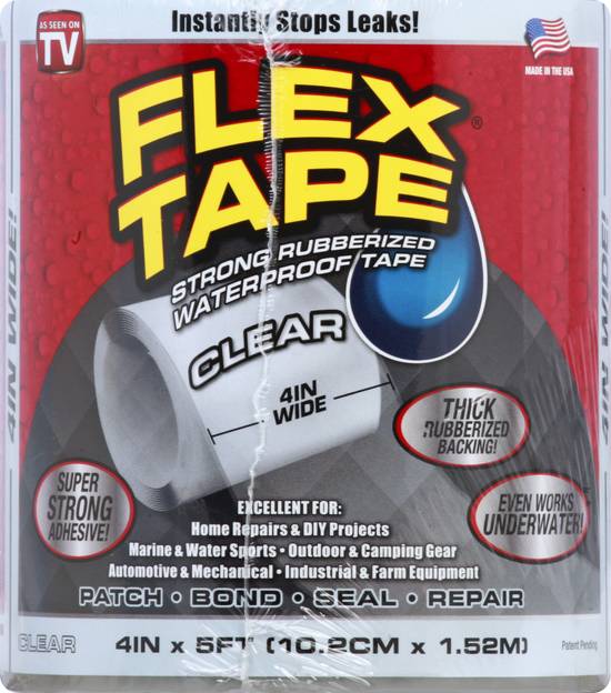Flex Tape Clear, Strong Rubberized, Waterproof Tape