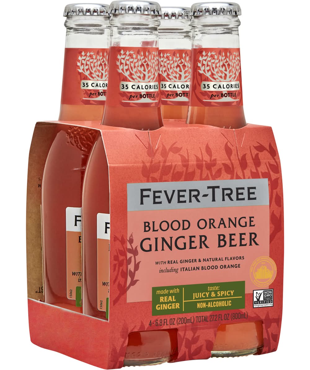 Fever-Tree Ginger Beer, Blood Orange (4 x 6.8 fl oz)