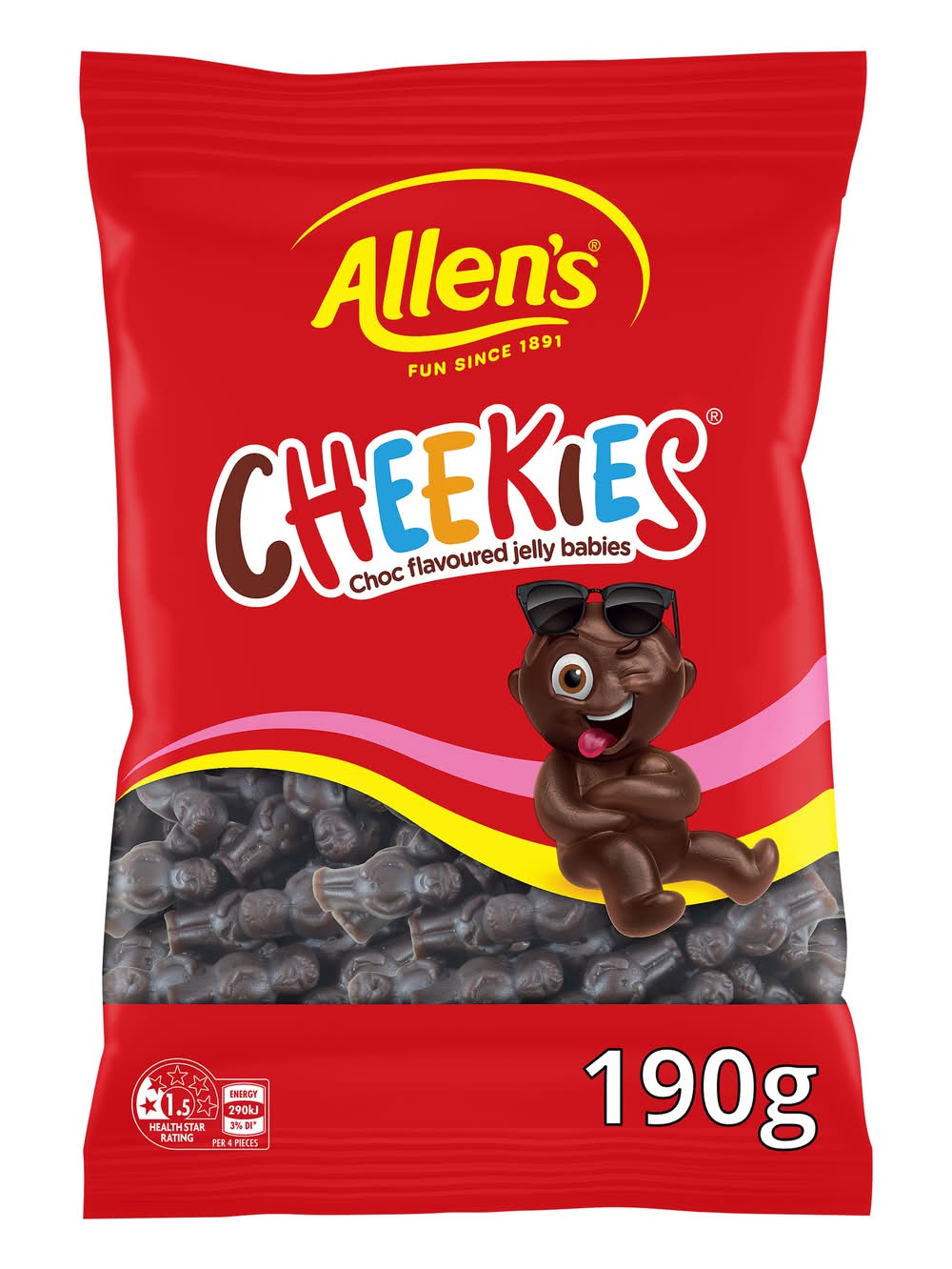 Allen's Cheekies Jelly Babies, Chocolatey (190g)