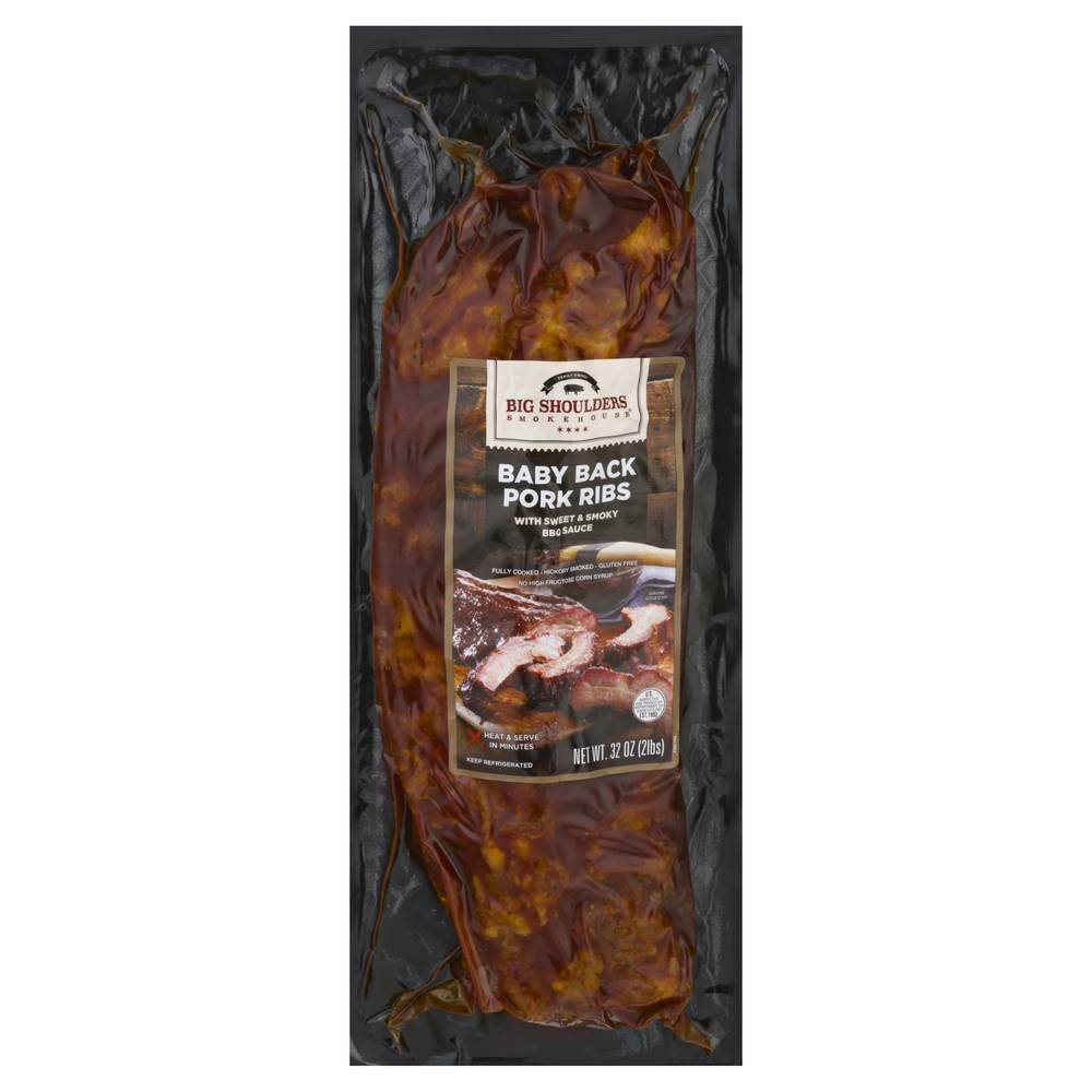 Big Shoulders Smokehouse Baby Back Pork Ribs With Sweet & Smoky Bbq Sauce (32 oz)