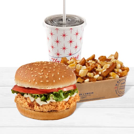 Trio burger de poulet avec poutine / Chicken Burger Trios with Poutine