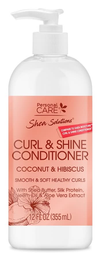 Personal Care Shea Solutions Curl & Shine Hair Conditioner, Coconut-Hibiscus (12 fl oz)