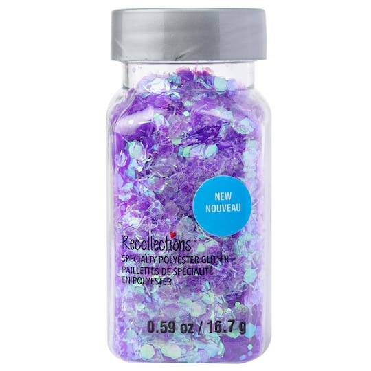 Purple Mixed Shape Tinsel Specialty Polyester Glitter By Recollections