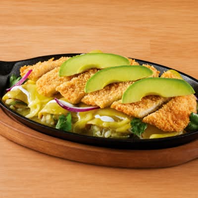 Enchiladas Verdes con Milanesa de Pollo