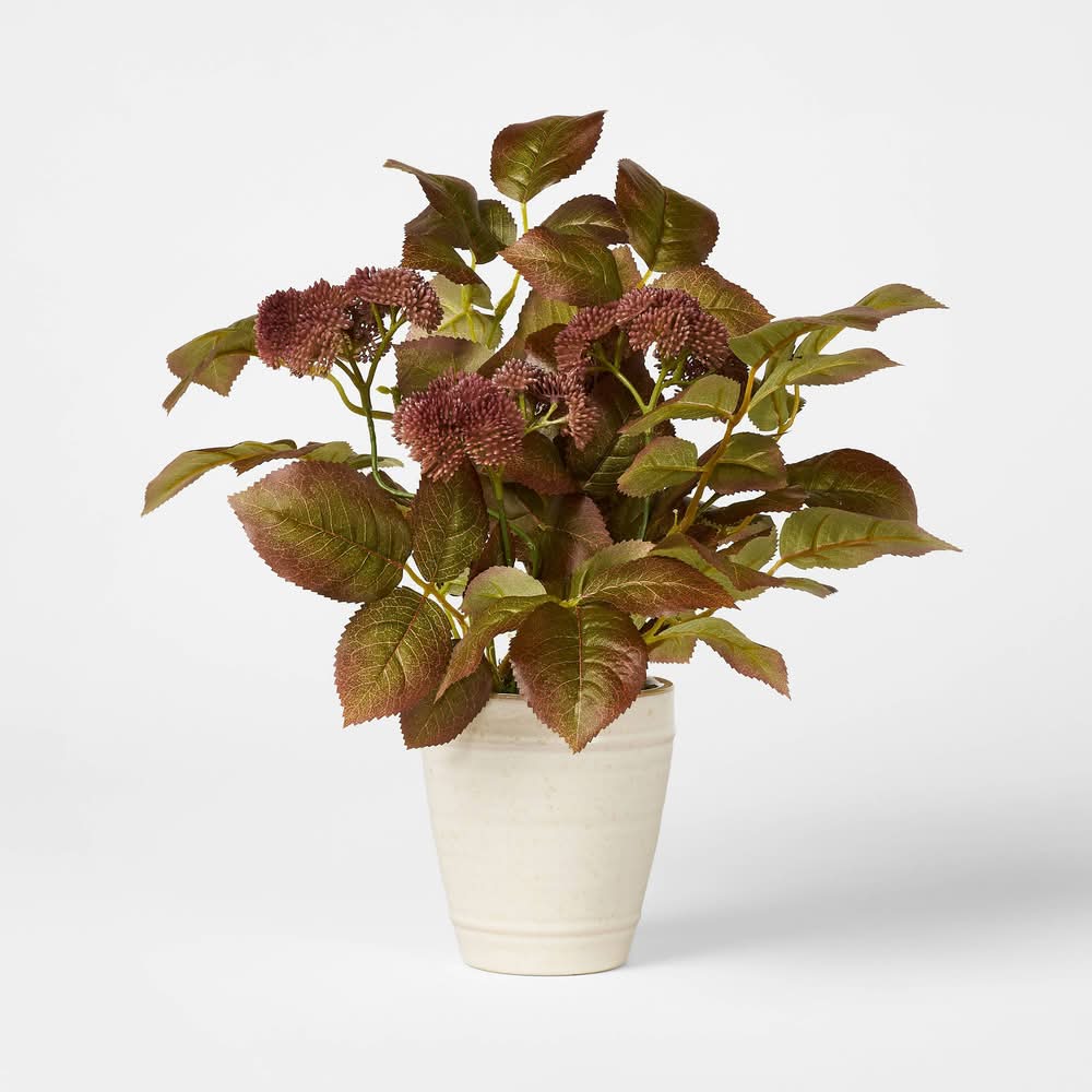 Threshold Artificial Fall Arrangement, 13 in, Purple & Green