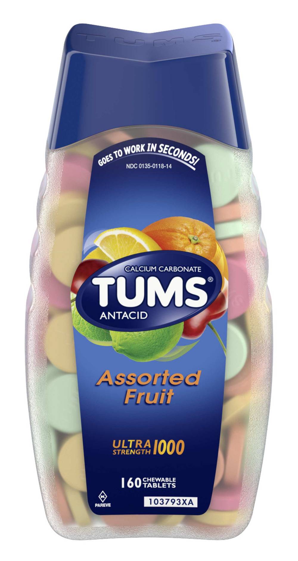 Tums Ultra Strength Antacid Tablets, Assorted Fruit (1.1 lbs)