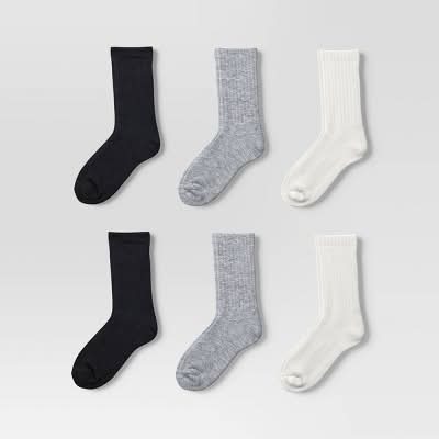 Dealworthy Ribbed Crew Socks, Women, 4-10, Assorted (5 ct)