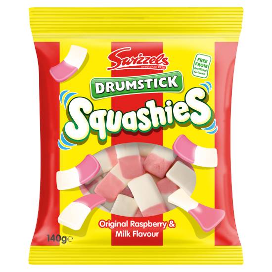 Swizzels Raspberry-Milk, Drumstick Squashies Original (140g)