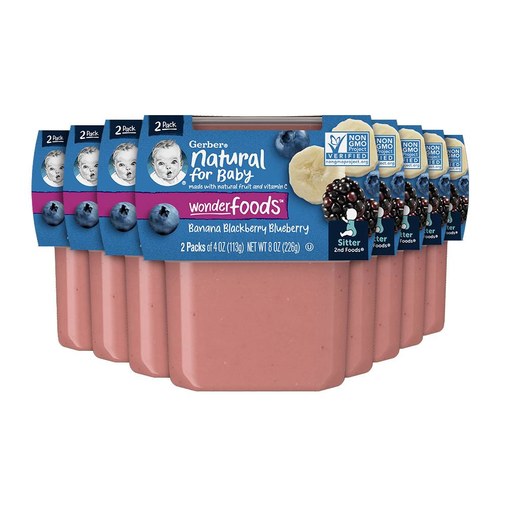 2nd Foods Wonder Foods Baby Food, Banana-Mixed Berry (2 x 4 oz)