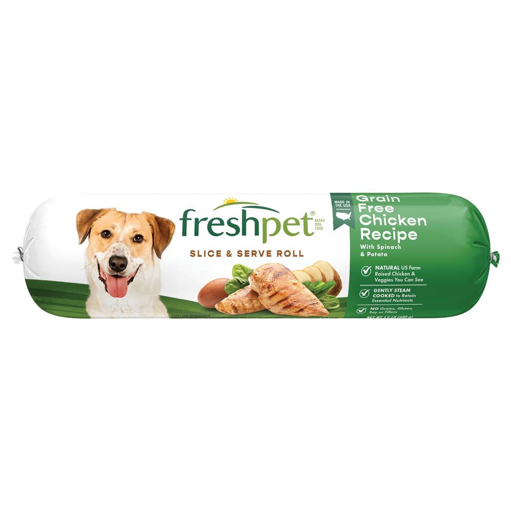 Freshpet Chicken Spinach & Potato Slice Serve Roll For Dogs (1.5 lbs)