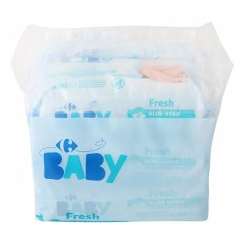 Toallitas bebé fresh aloe vera Carrefour Baby 6x80 uds.